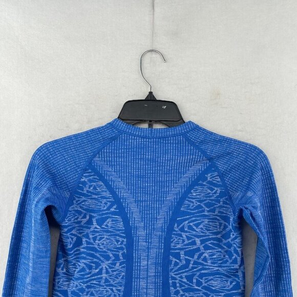 Lululemon RestlessShirt Womens 2XS Blue Knit Ribbed Compression Long Sleeve - Picture 8 of 11